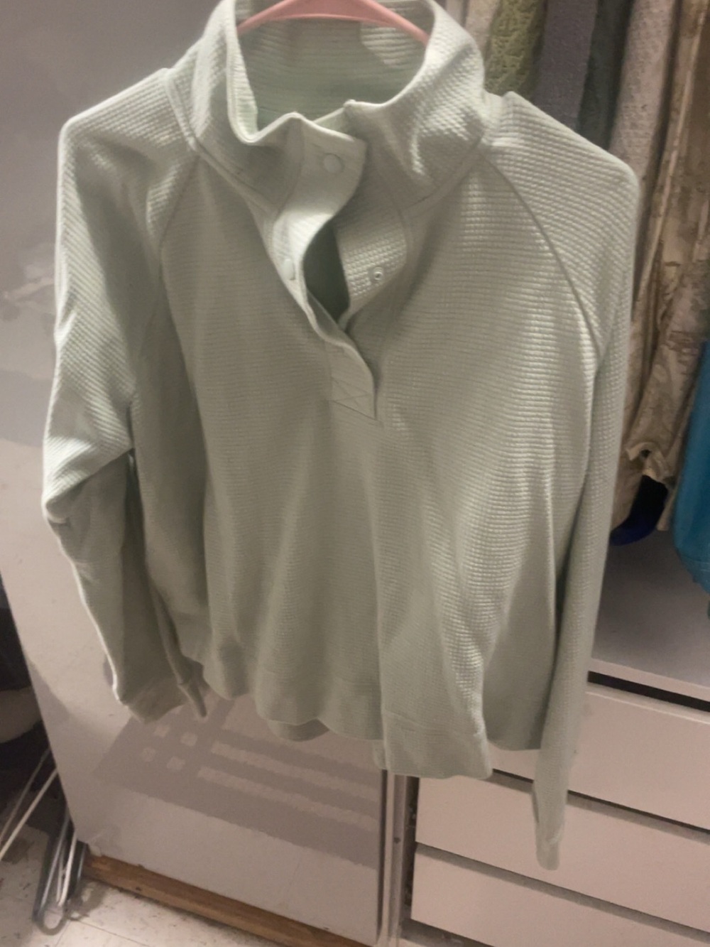 tek gear mint green waffle-knit pullover